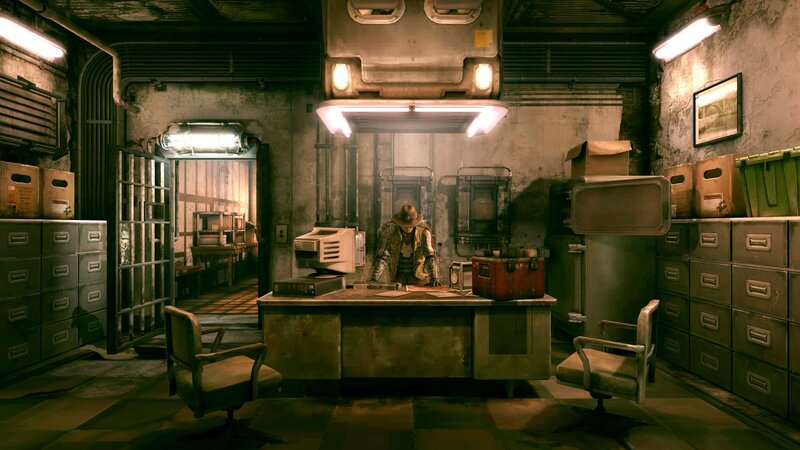post-apocalyptic office scene