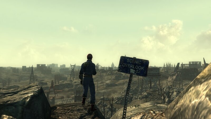 post-apocalyptic overlook view
