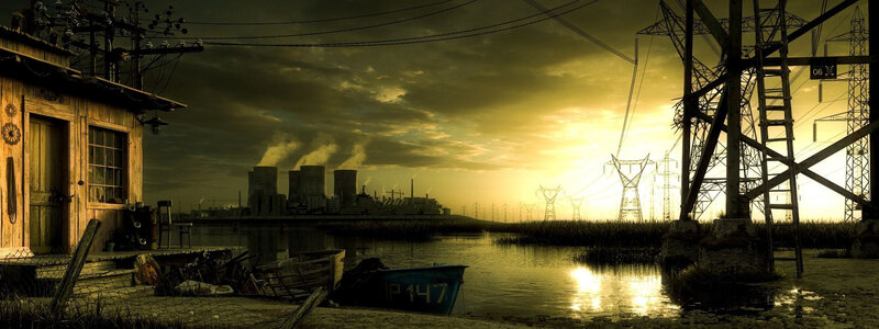 Post-apocalyptic power plant scene