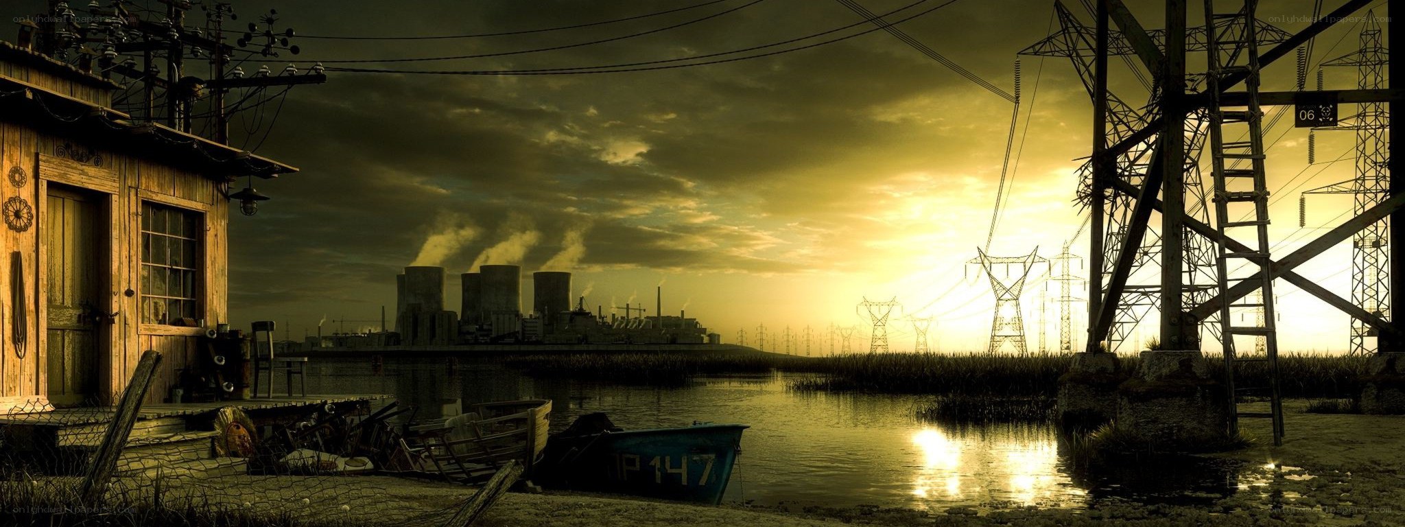 Post-apocalyptic power plant scene