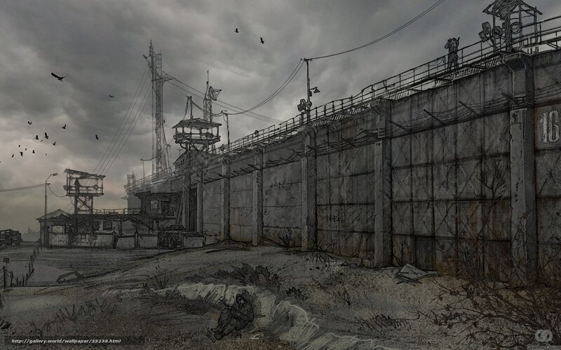 Post-apocalyptic prison scene