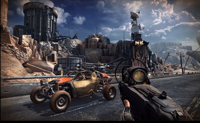 Post-apocalyptic racing scene