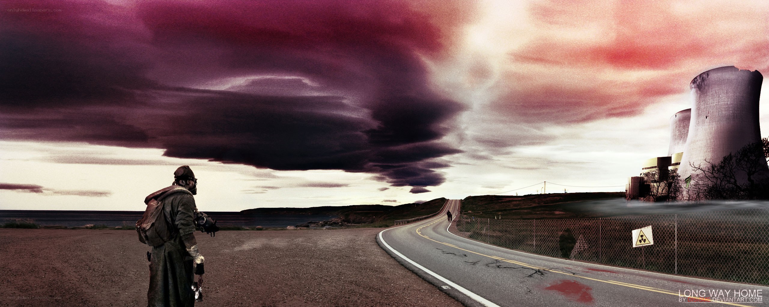 Post-apocalyptic road scene