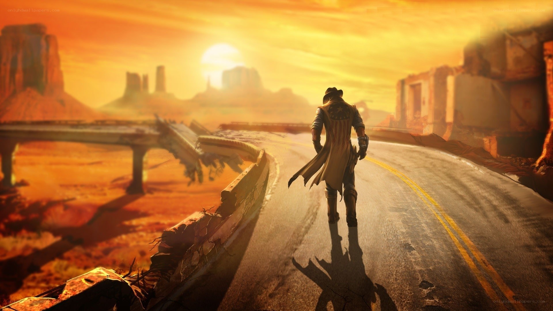 post-apocalyptic road traveler