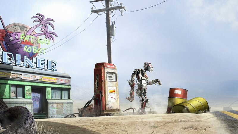 Post-apocalyptic robot diner