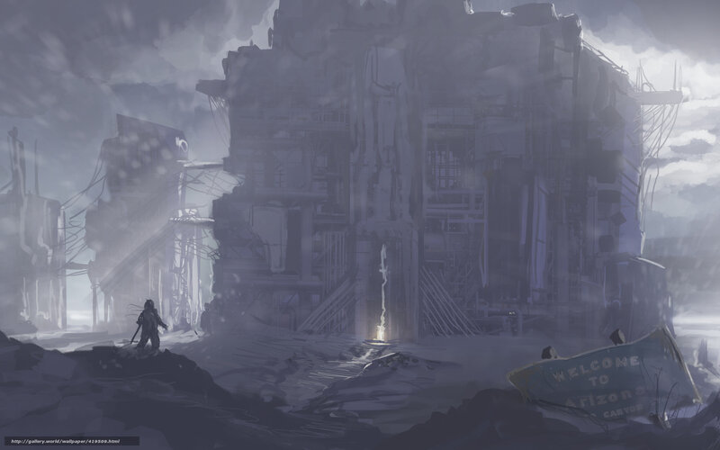 Post-apocalyptic ruins