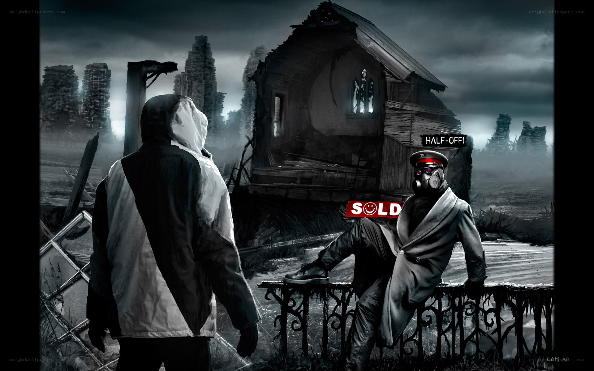 post-apocalyptic sales scene