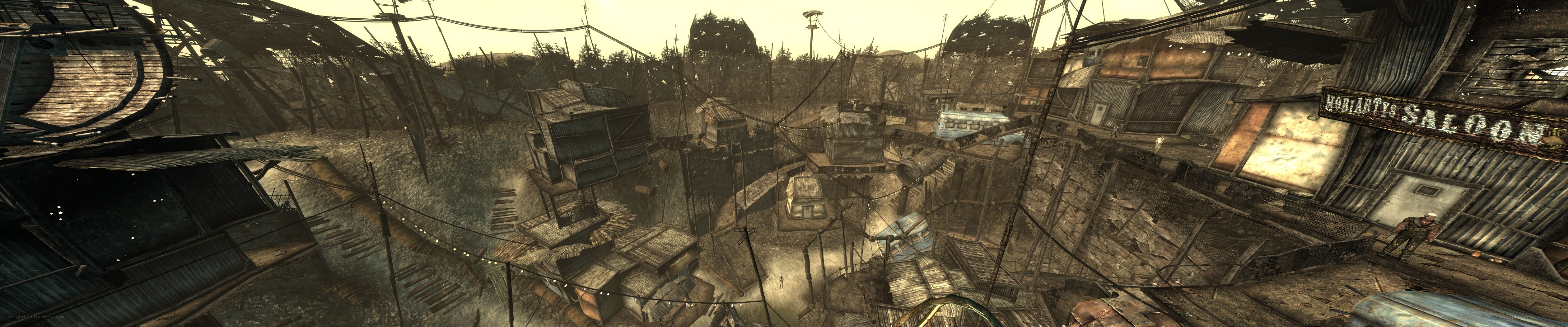 post-apocalyptic settlement scene