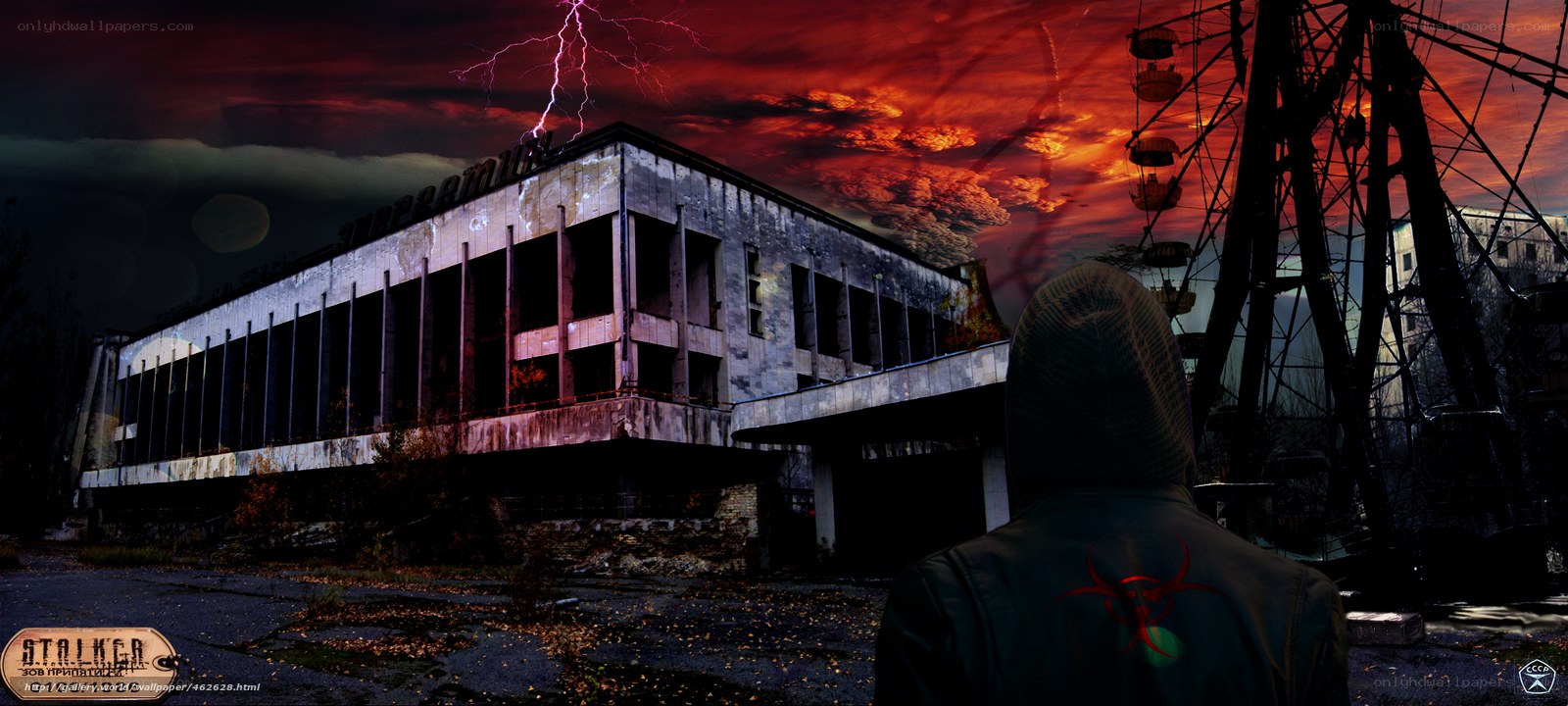 Post-apocalyptic stalker scene