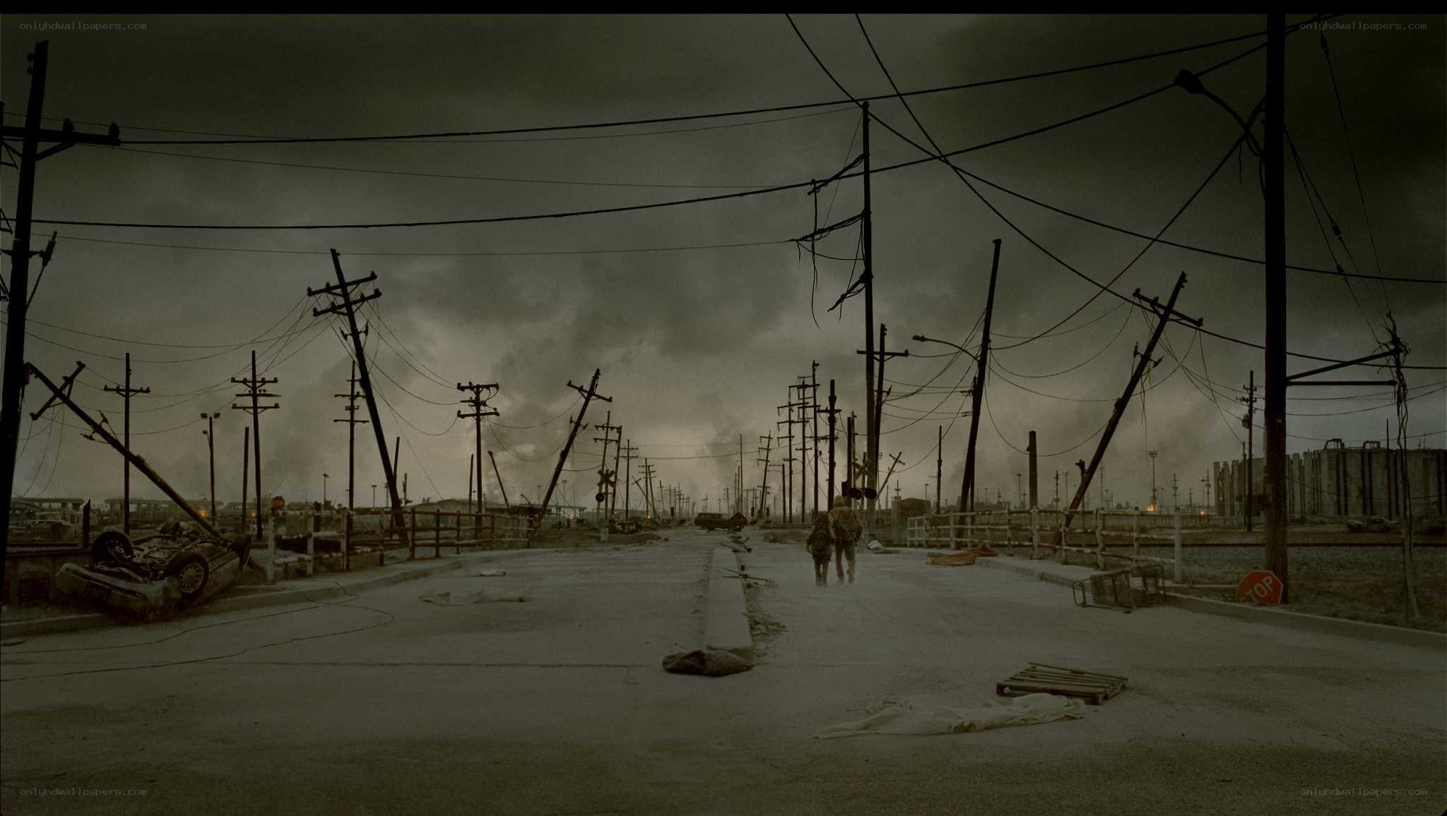 Post-apocalyptic street scene