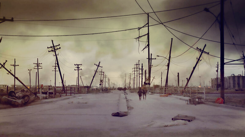 Post-apocalyptic street scene