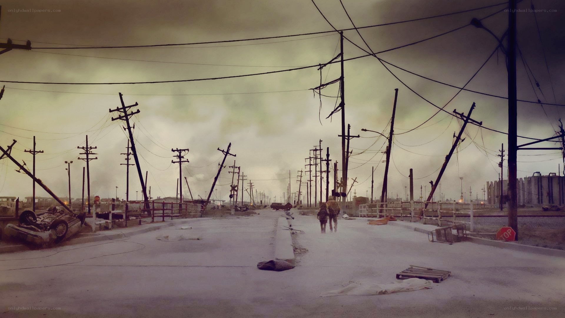 Post-apocalyptic street scene