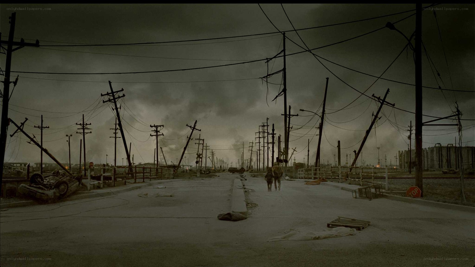 Post-apocalyptic street scene