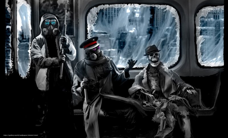 Post-apocalyptic subway scene