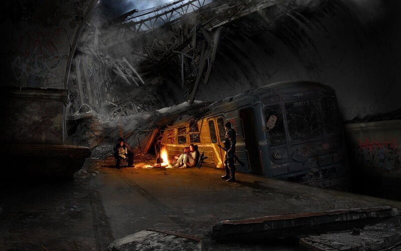 Post-apocalyptic subway station