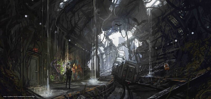 Post-apocalyptic subway station