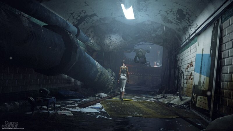 post-apocalyptic subway tunnel