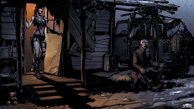 Post-apocalyptic survival scene