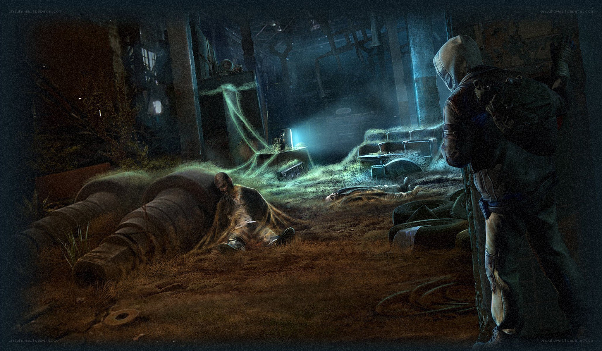 Post-apocalyptic survivor scene