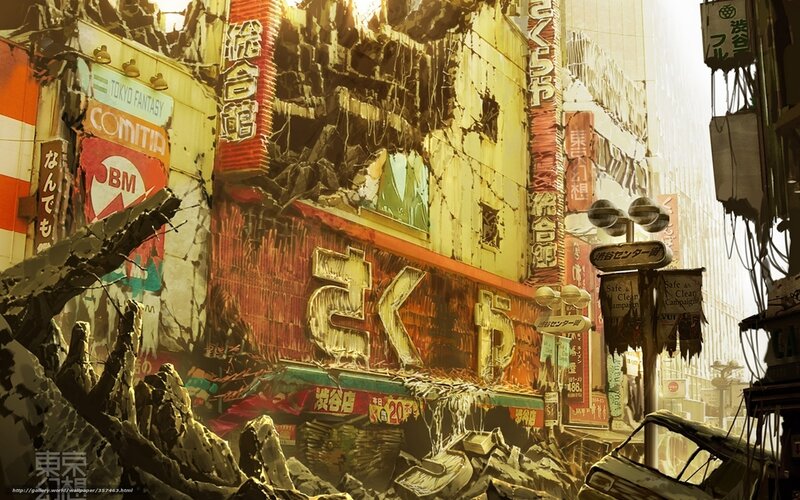 Post-apocalyptic Tokyo street