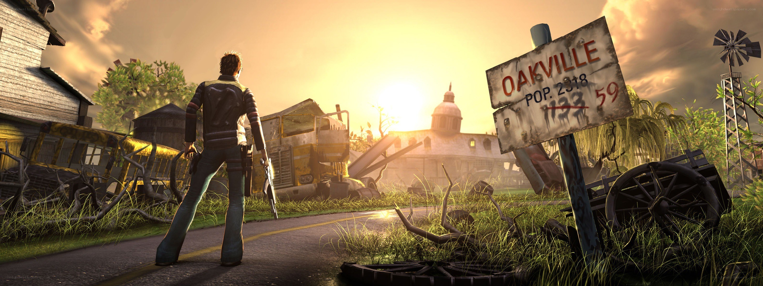 Post-apocalyptic town entrance