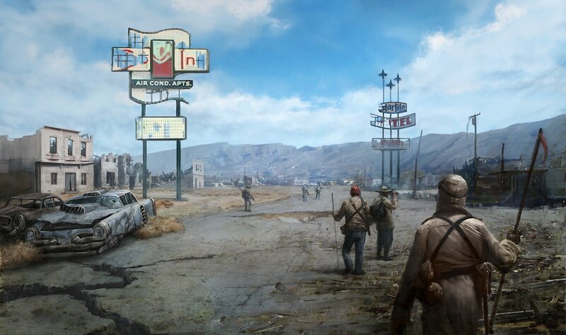 Post-apocalyptic town scene
