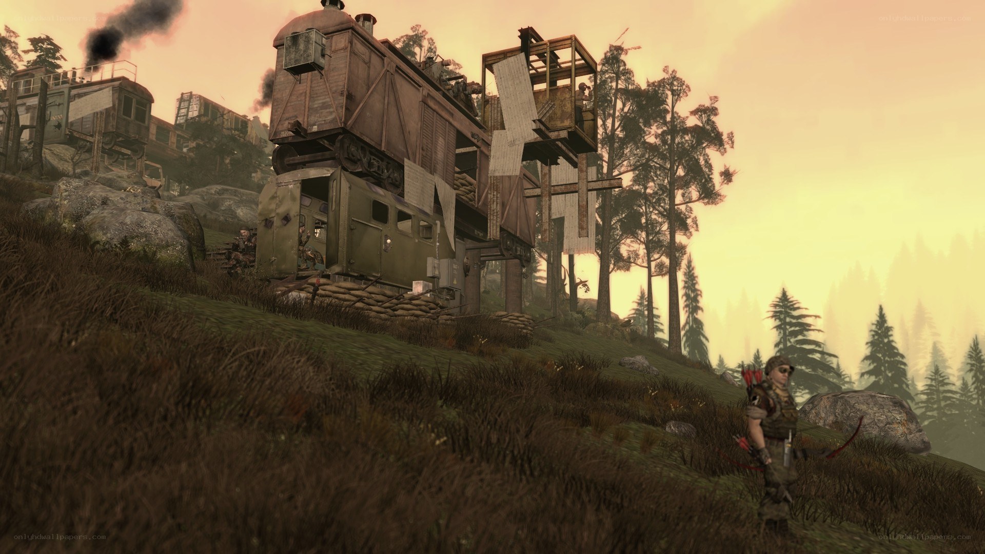 Post-apocalyptic train settlement