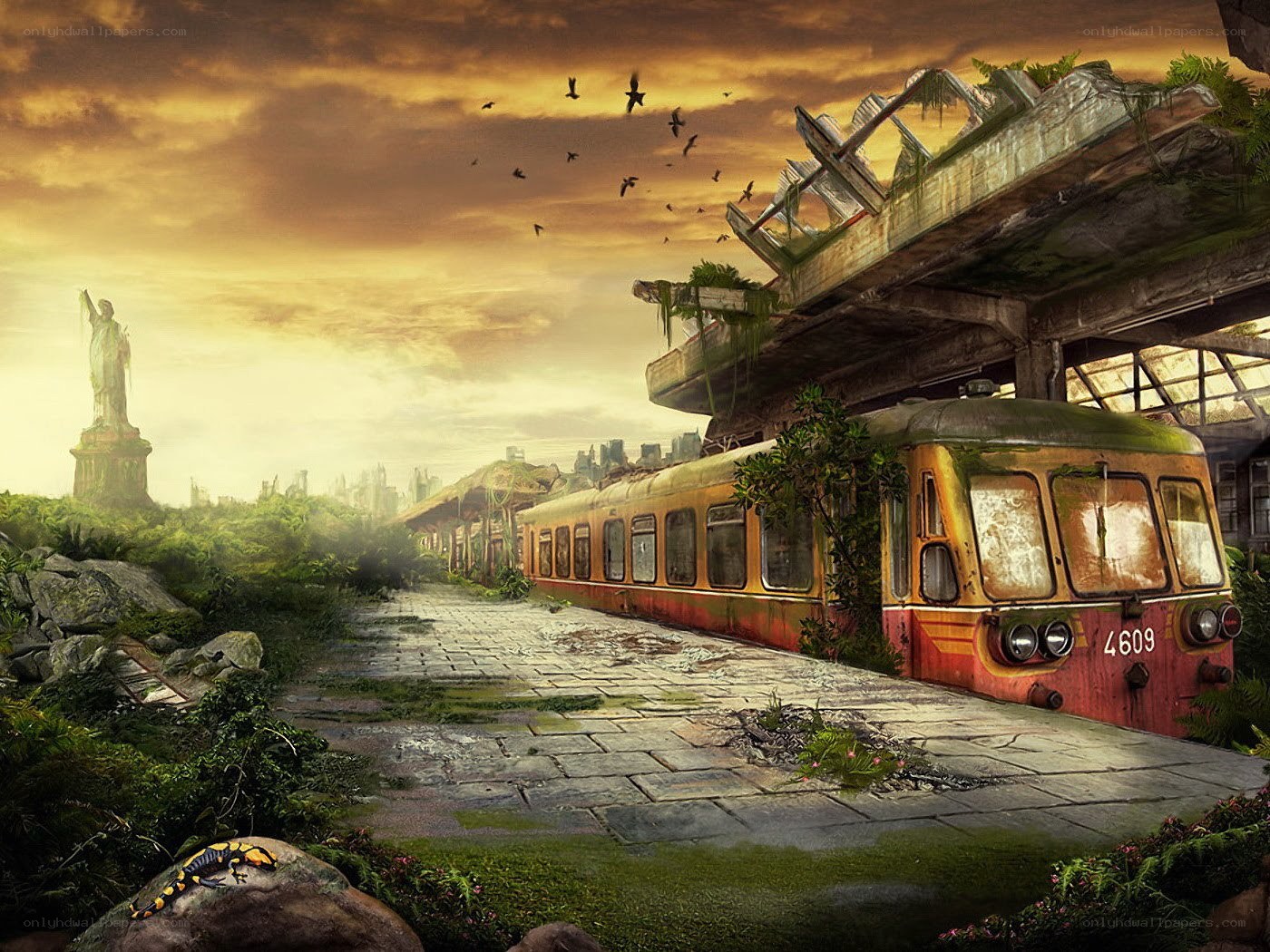 Post-apocalyptic train station