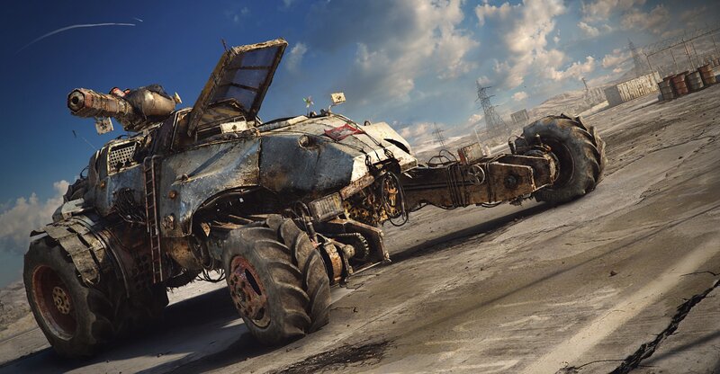 Post-apocalyptic Vehicle — Blue, Dramatic