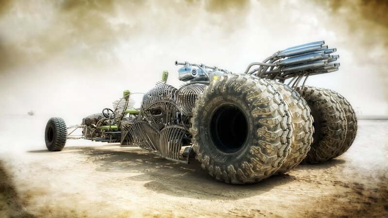 Post-apocalyptic Vehicle — Brown, Dramatic, Digital Art