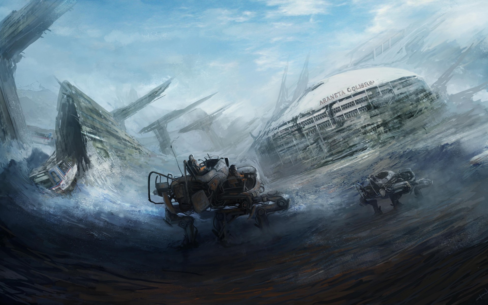 Post-apocalyptic vehicle convoy