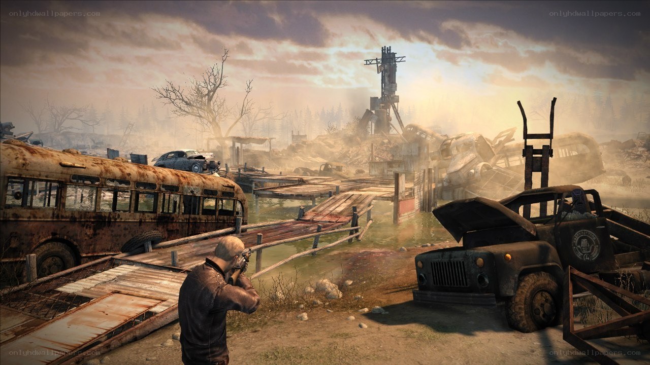 Post-apocalyptic vehicle graveyard