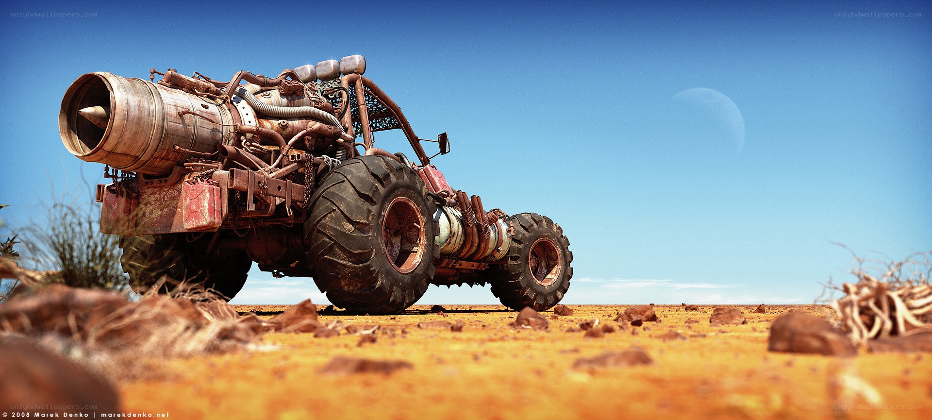post-apocalyptic vehicle in desert