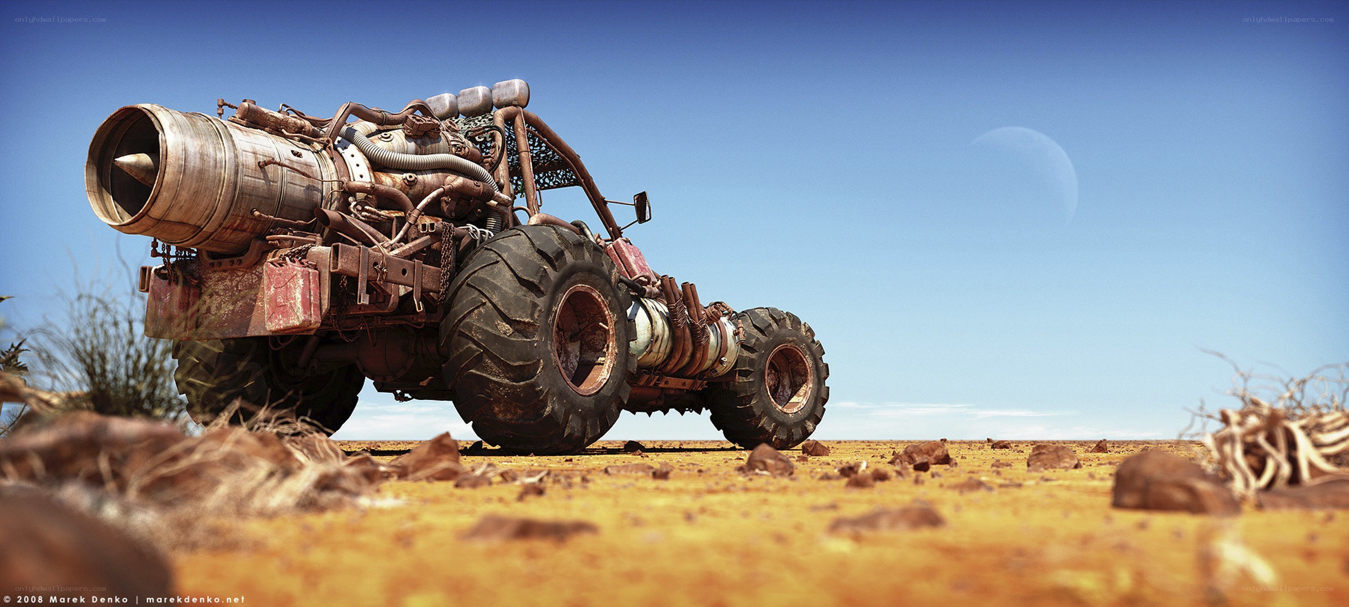 post-apocalyptic vehicle in desert