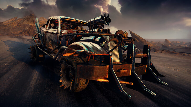 post-apocalyptic vehicle in desert