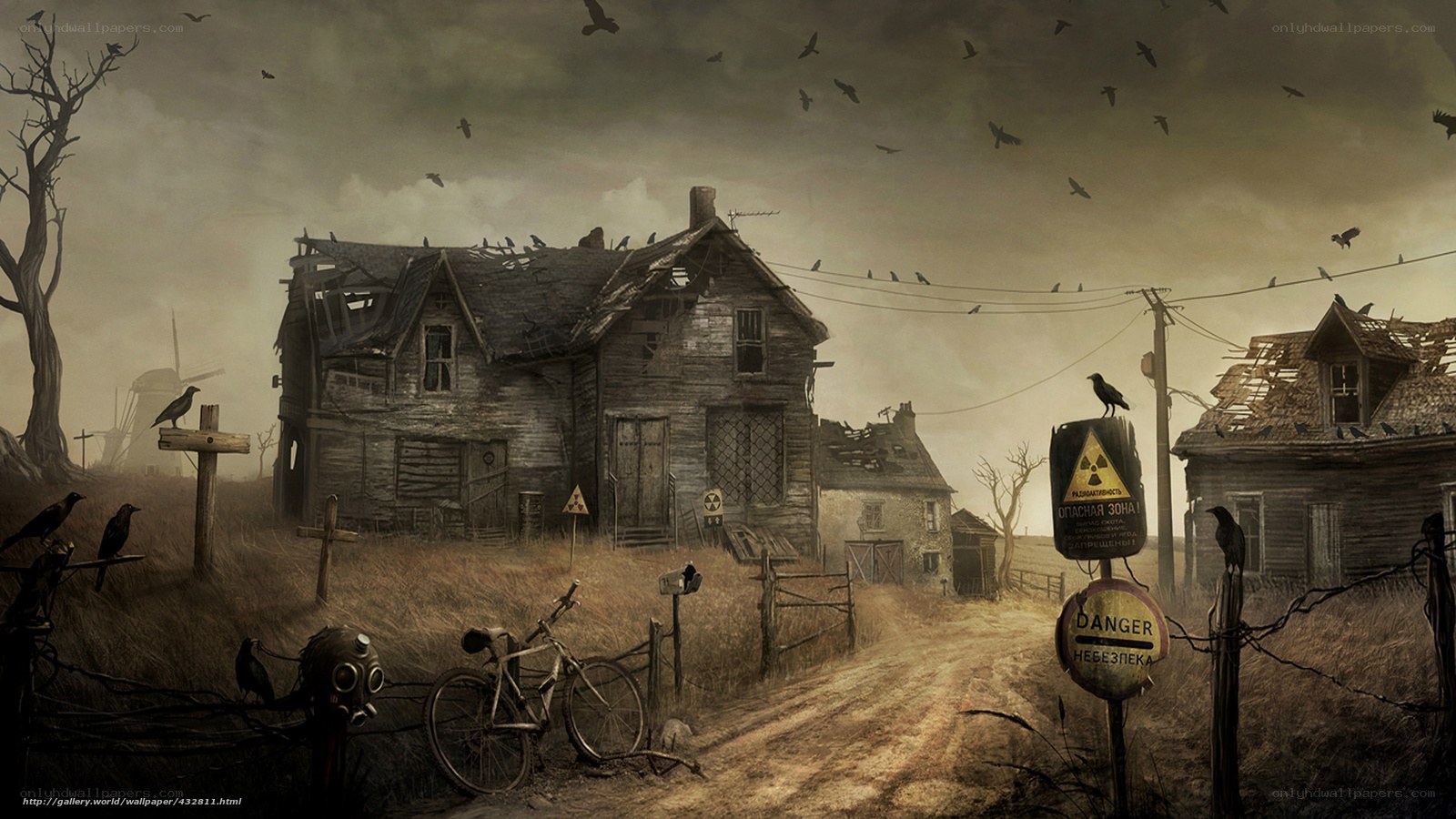 Post-apocalyptic village scene