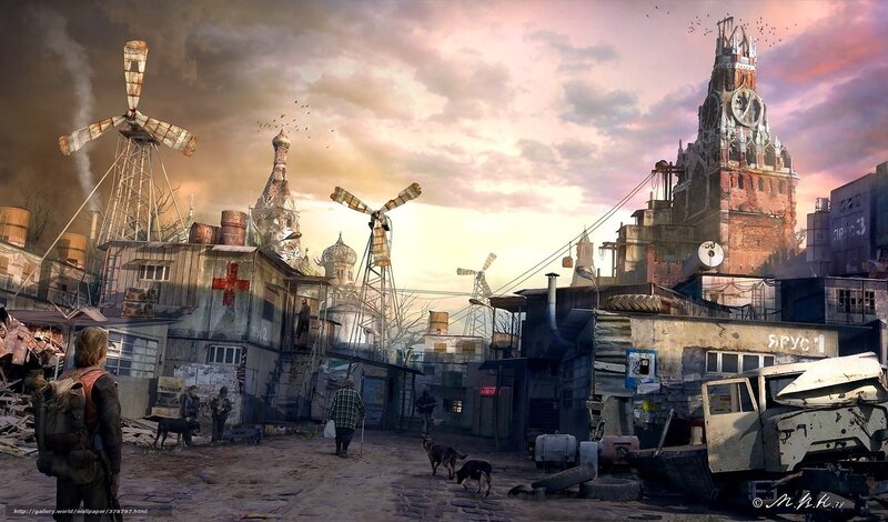 Post-apocalyptic village scene