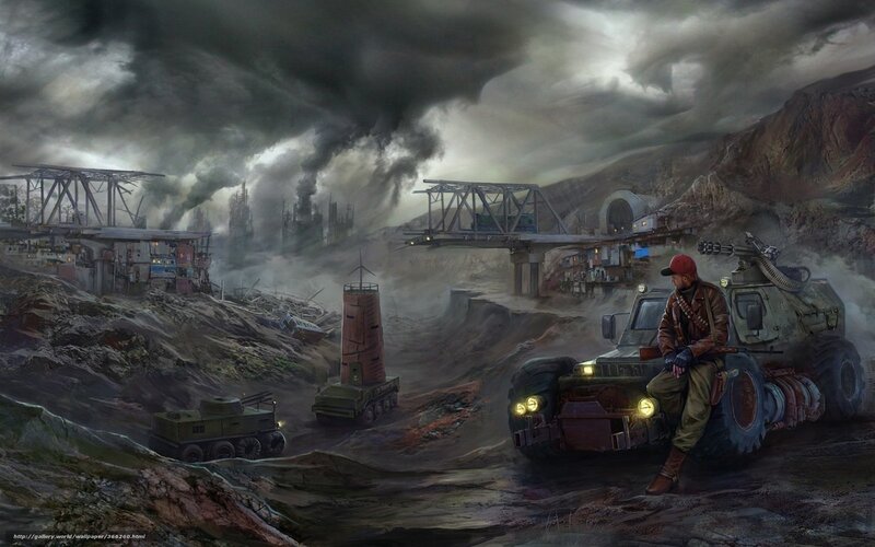 Post-apocalyptic war scene