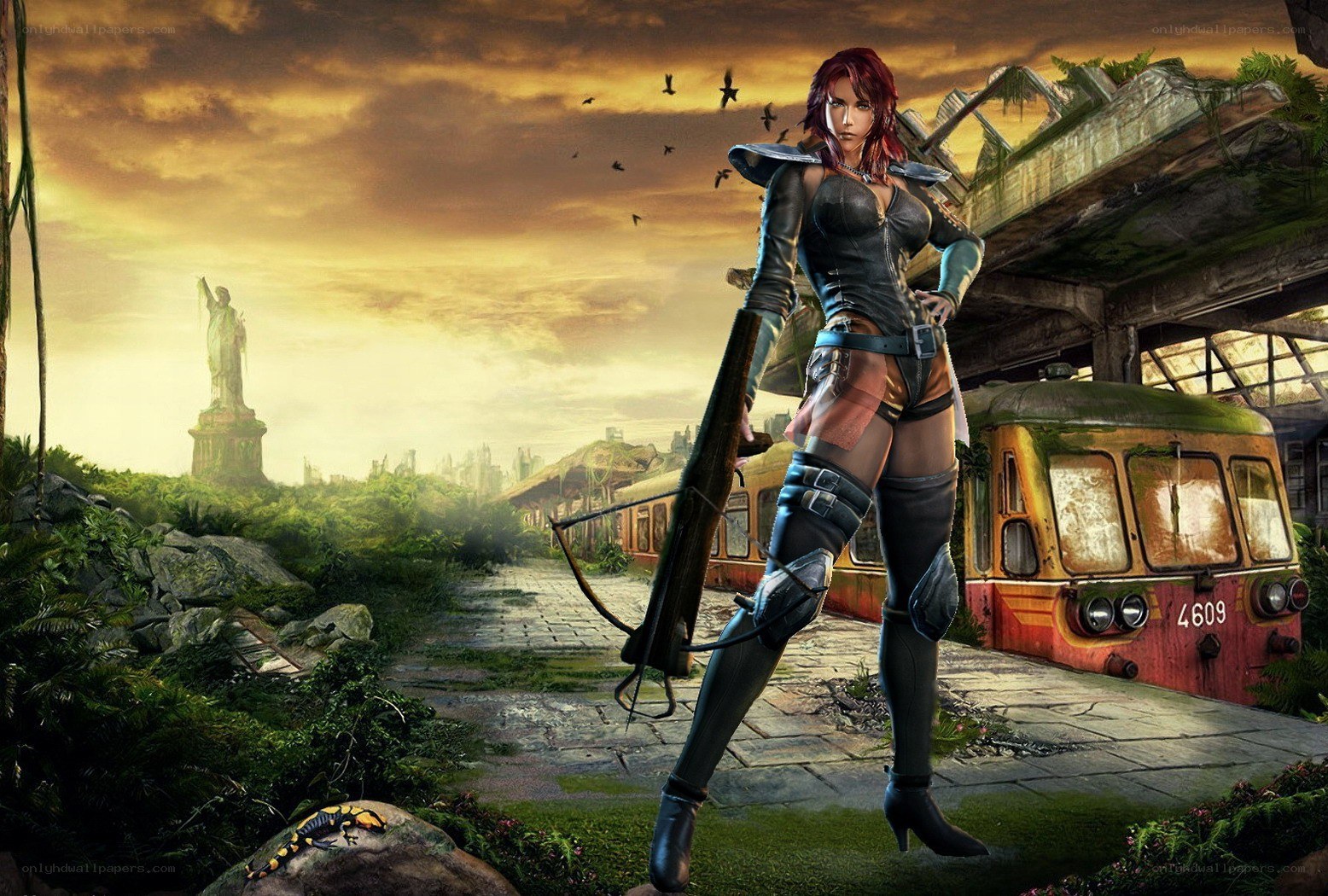 Post-apocalyptic warrior woman