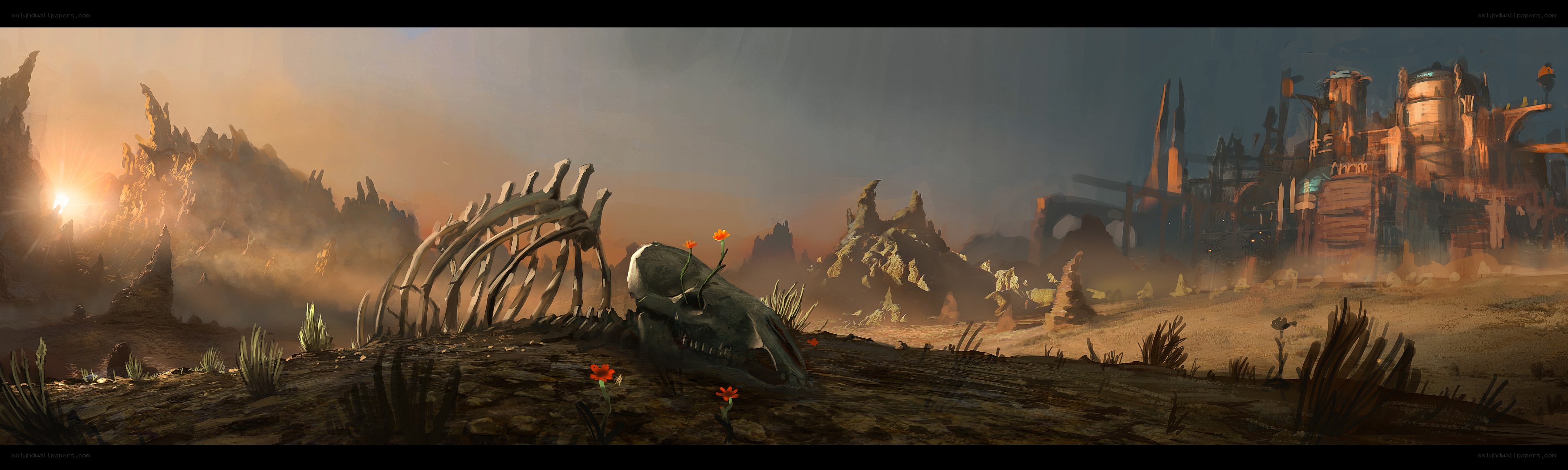 post-apocalyptic wasteland landscape