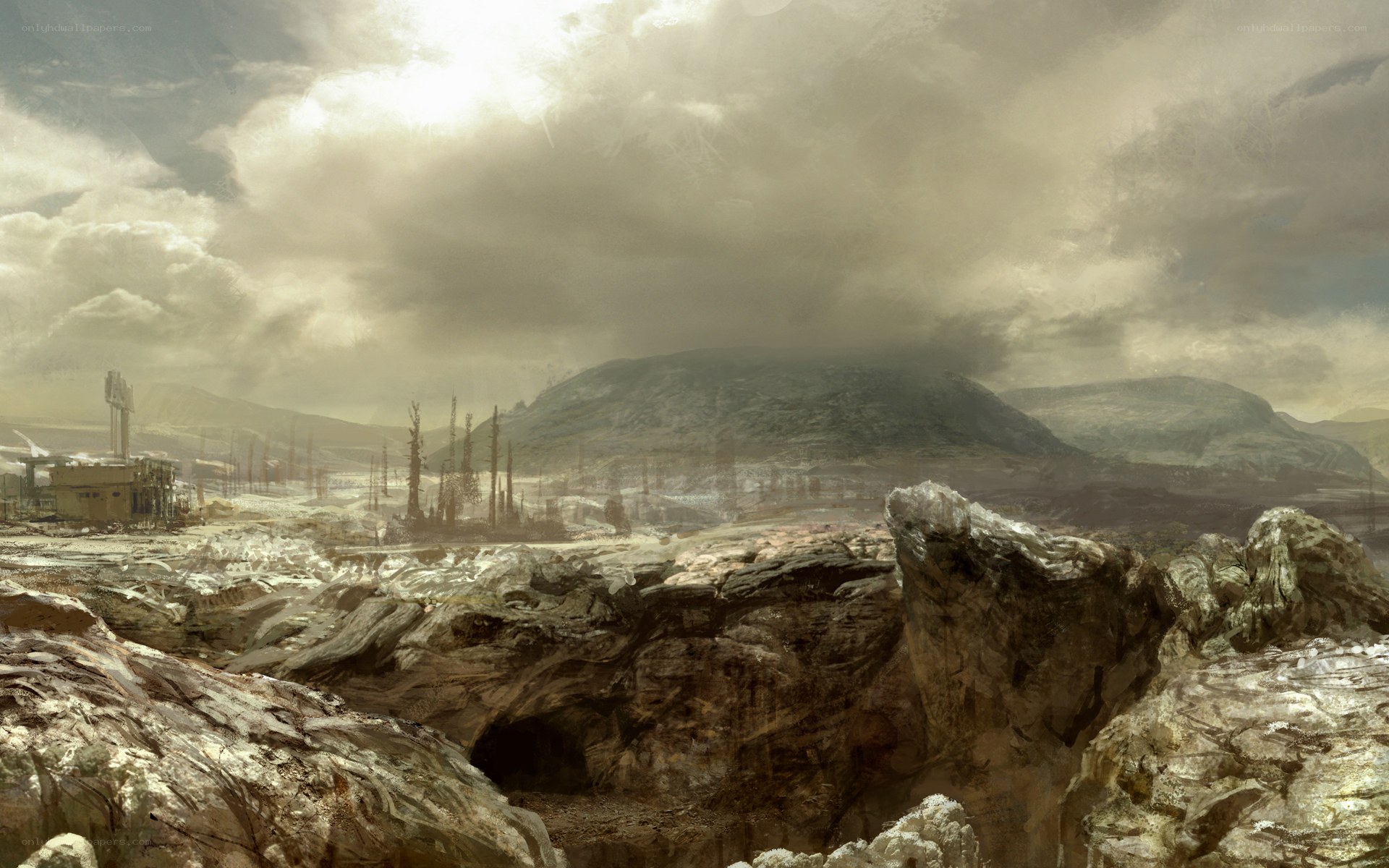 post-apocalyptic wasteland landscape