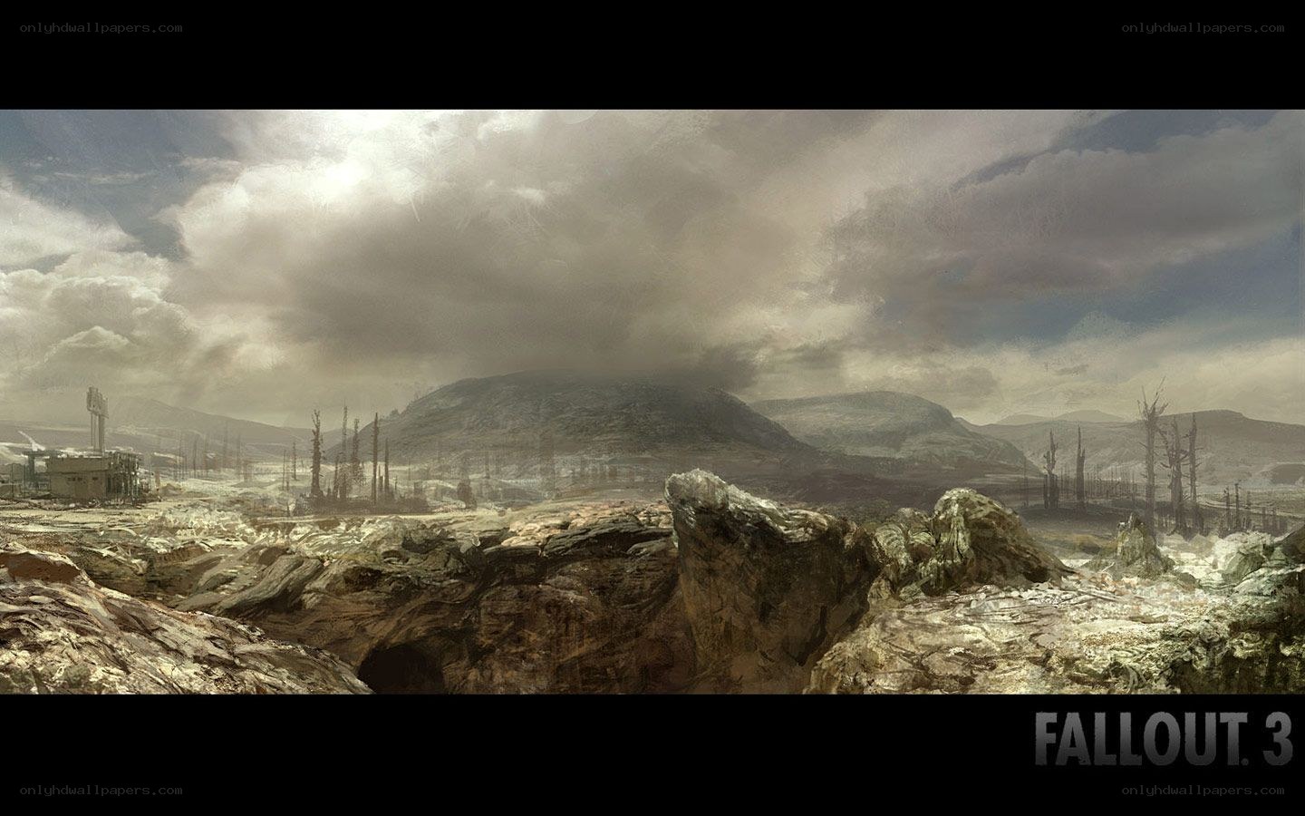Post-apocalyptic wasteland landscape