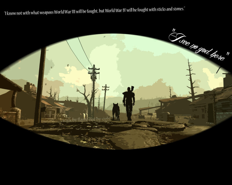 post-apocalyptic wasteland scene