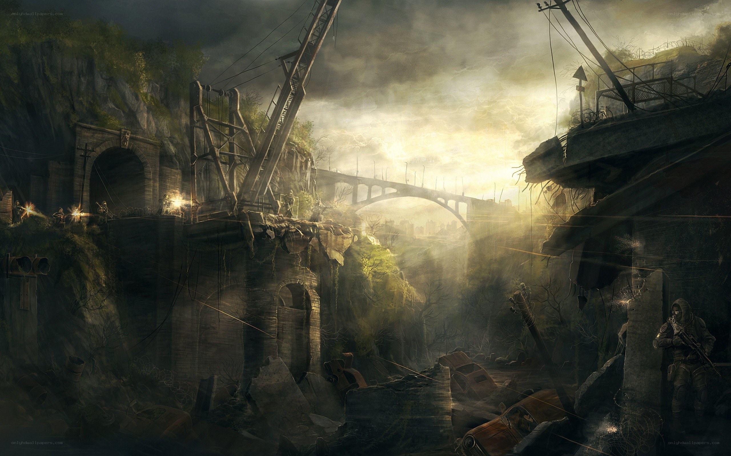 post-apocalyptic wasteland scene