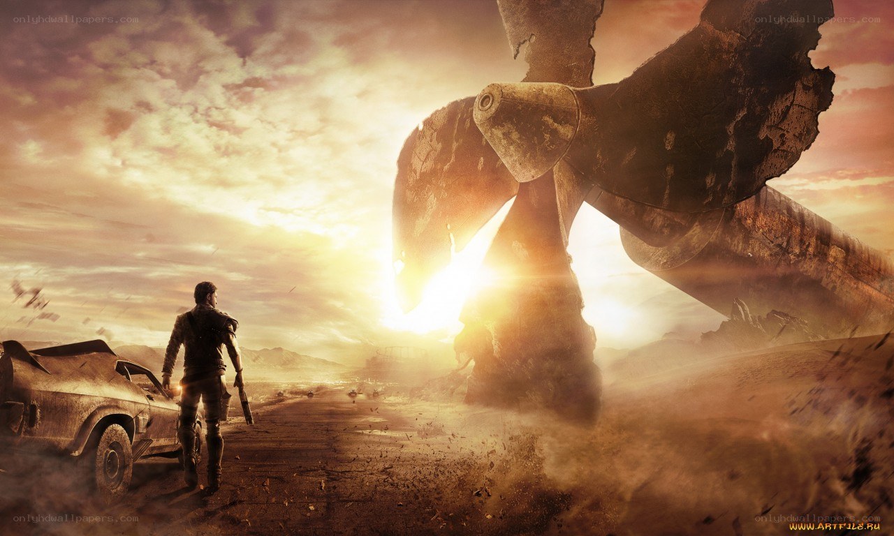post-apocalyptic wasteland scene