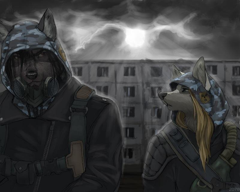 post-apocalyptic wolf soldiers