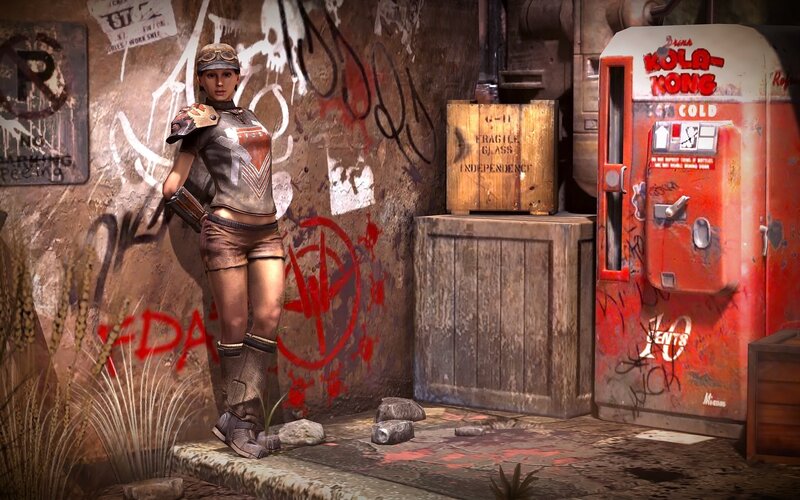 post-apocalyptic woman in urban decay