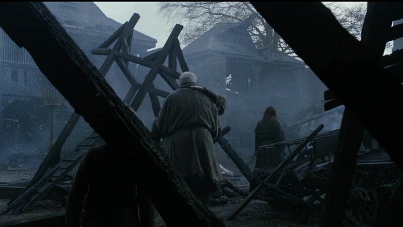 Post-battle village ruins