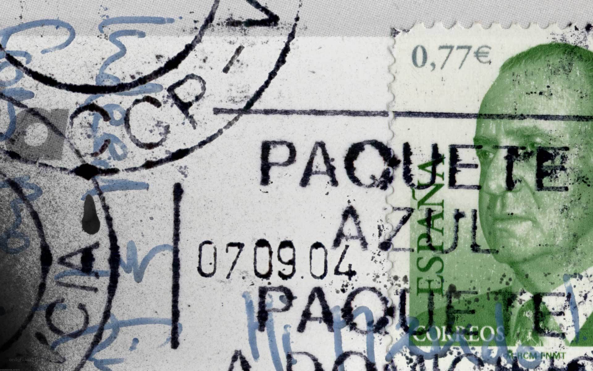 postage stamp with postmarks