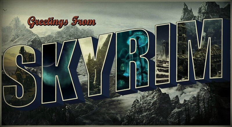 Postcard with Skyrim Text